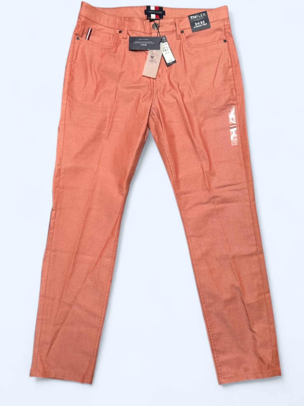 Tommy Hilfiger Men's Coral-Orange Slim Chinos